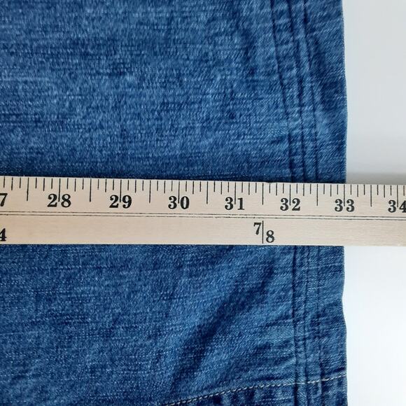 Vintage Y2K Denim Shirt Dress Sleeveless Med Blue Wash Jean Mini Dress Womens M - Picture 9 of 9